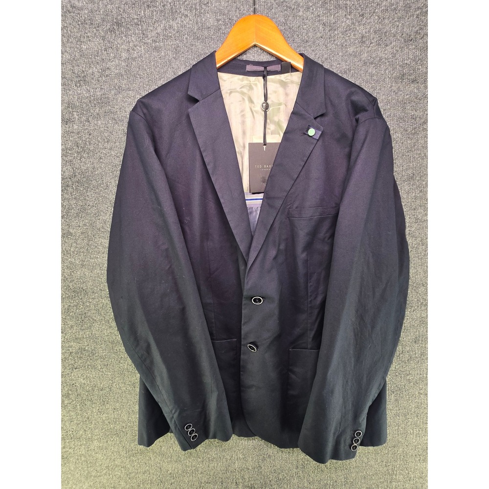 Ted Baker London Cliford Navy Blue Cotton Blazer Jacket Size 7 TH8M/GJ30 NEW